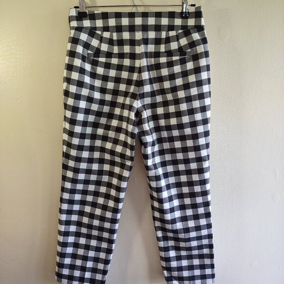 Ann Taylor Kate Straight Leg Pant Classic Gingham Black/White Check  Size 2P - Picture 4 of 9
